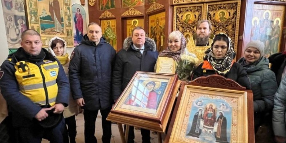 В храм на Киевском вокзале передали образ преподобного Илии Муромца с частицей его святых мощей